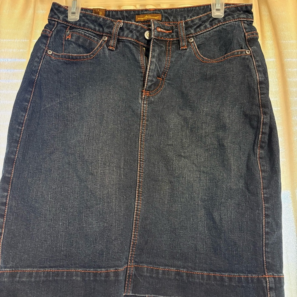 Aura Dark Denim Pencil Skirt